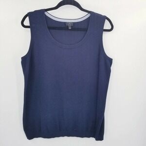 Talbots blue sleeveless sweater womens plus size X pima cotton shell casual work
